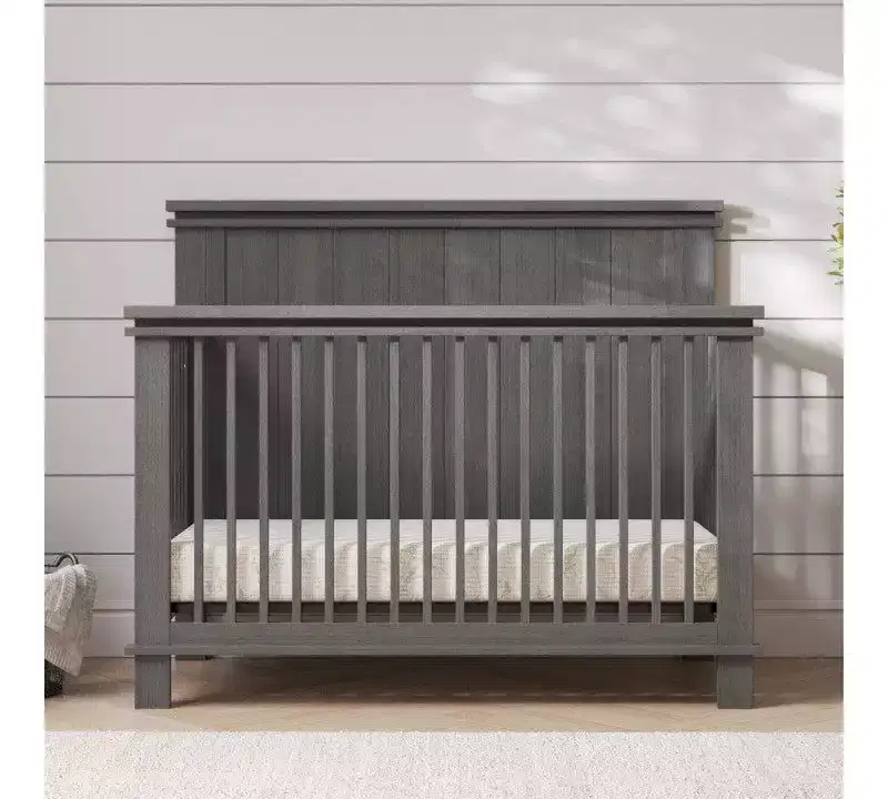 Child Craft Denman Crib, Dresser, Chest, and Nightstand 4-Piece Nursery Set, Grows with Your Baby