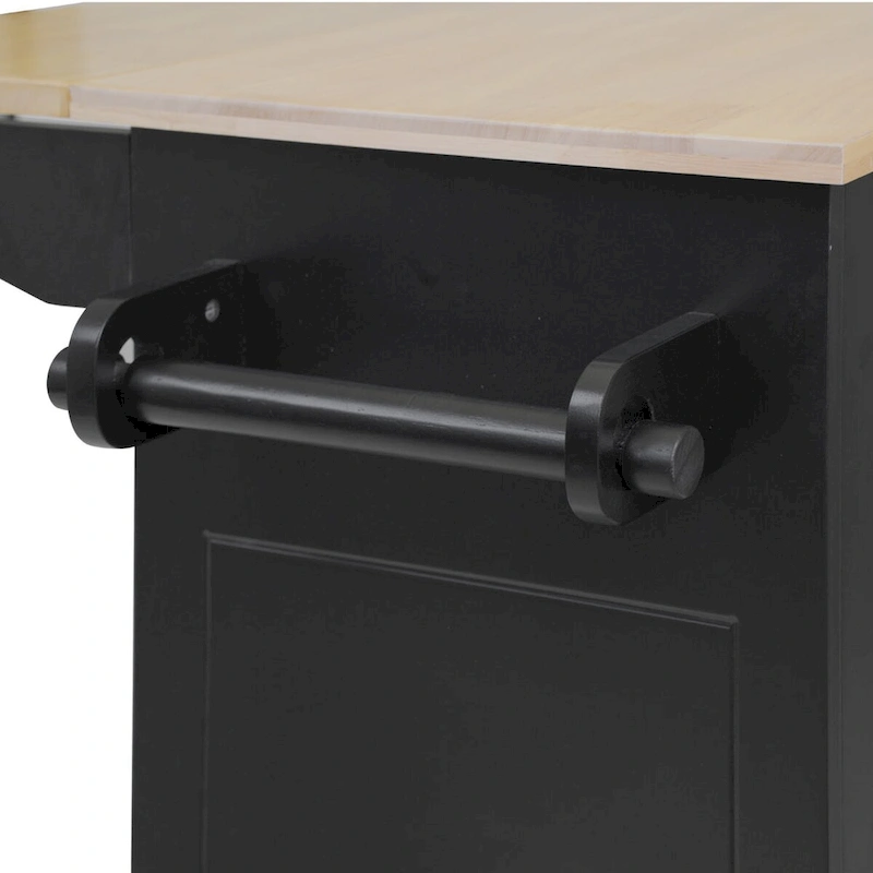 Kitchen Island with Drop Leaf,with Spice Rack, Towel Rack