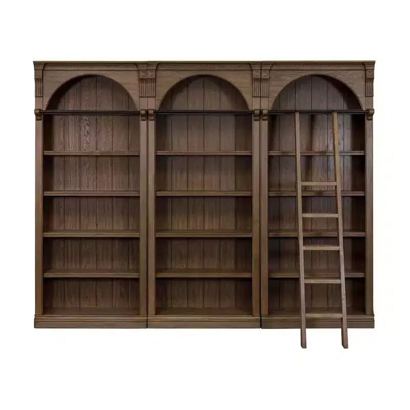 94 Traditional Tall Bookcase Wall, Stratton Collection Brown - Martin Furniture