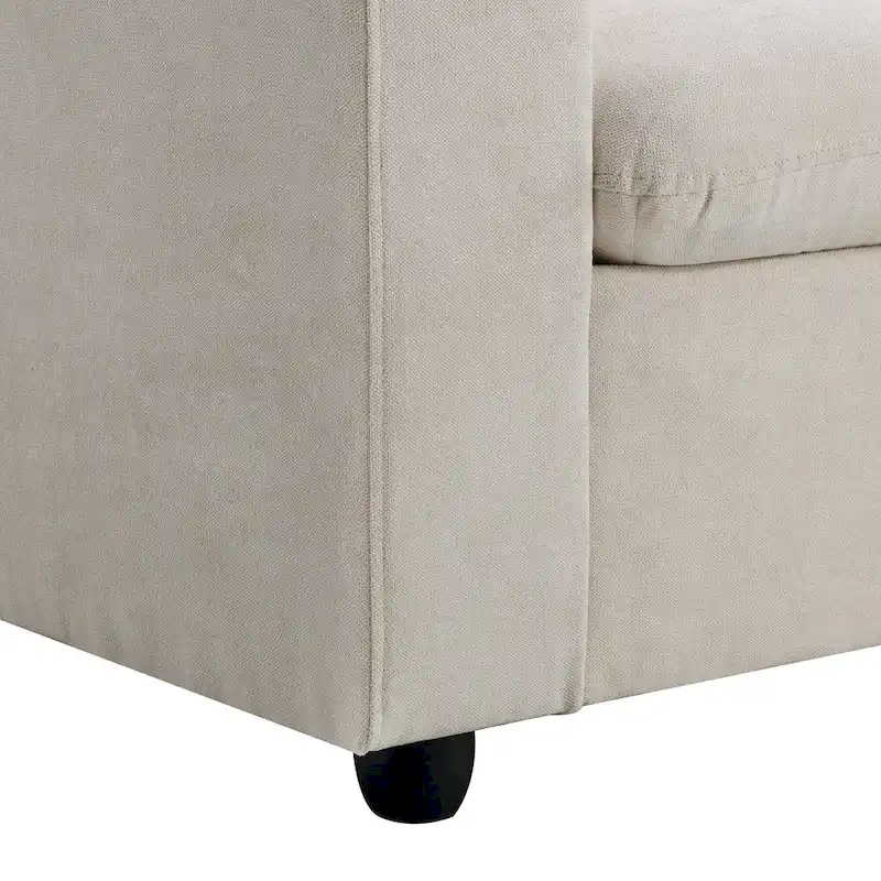 100.4 L-Shaped Polyester Sectional Sofa with 4-Seat Convertible Couch and Ottoman & Pocket Spring Cushions (300lb Capacity)
