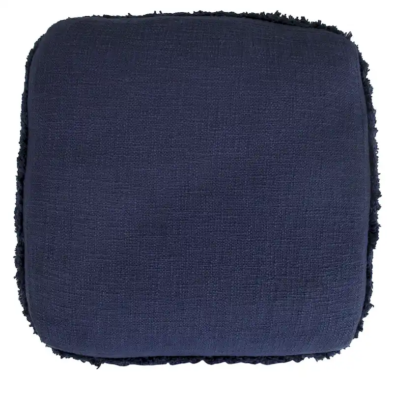 Sevita Solid Textured Stripe Pouf Ottoman