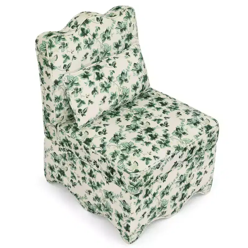 Flannel Single Dining Chair with Soft Cushion, Backrest & Matching Waist Pillow – No Armrests