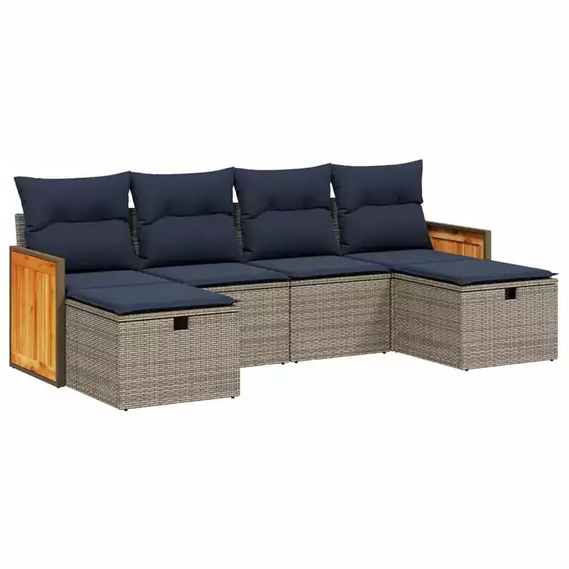 vidaXL Garden Sofa Set PE Poly Rattan, Powder-Coated Steel