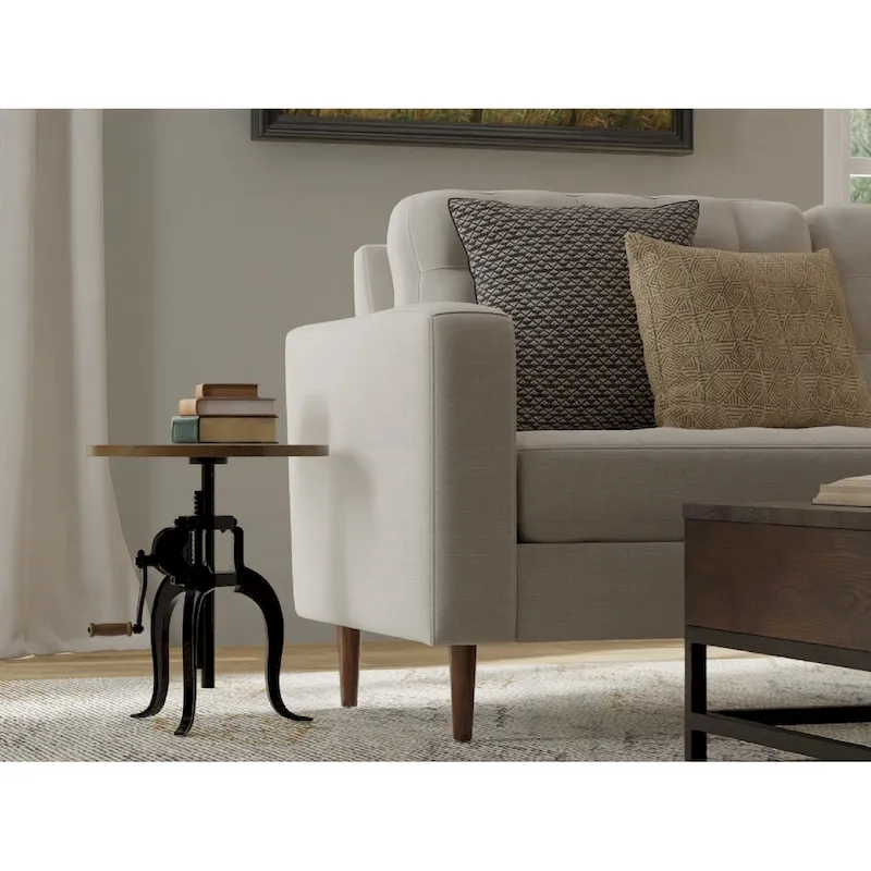 Regan Adjustable Accent Table - Chestnut Top - Black Base