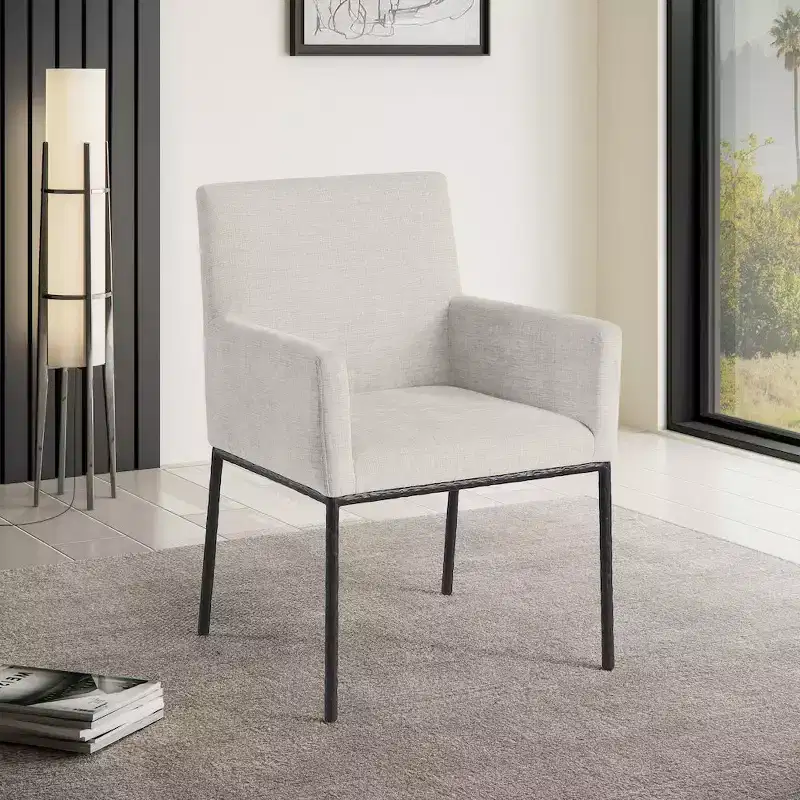 Meridian Furniture,Reeves Chenille Fabric Dining Chair, Set of 2