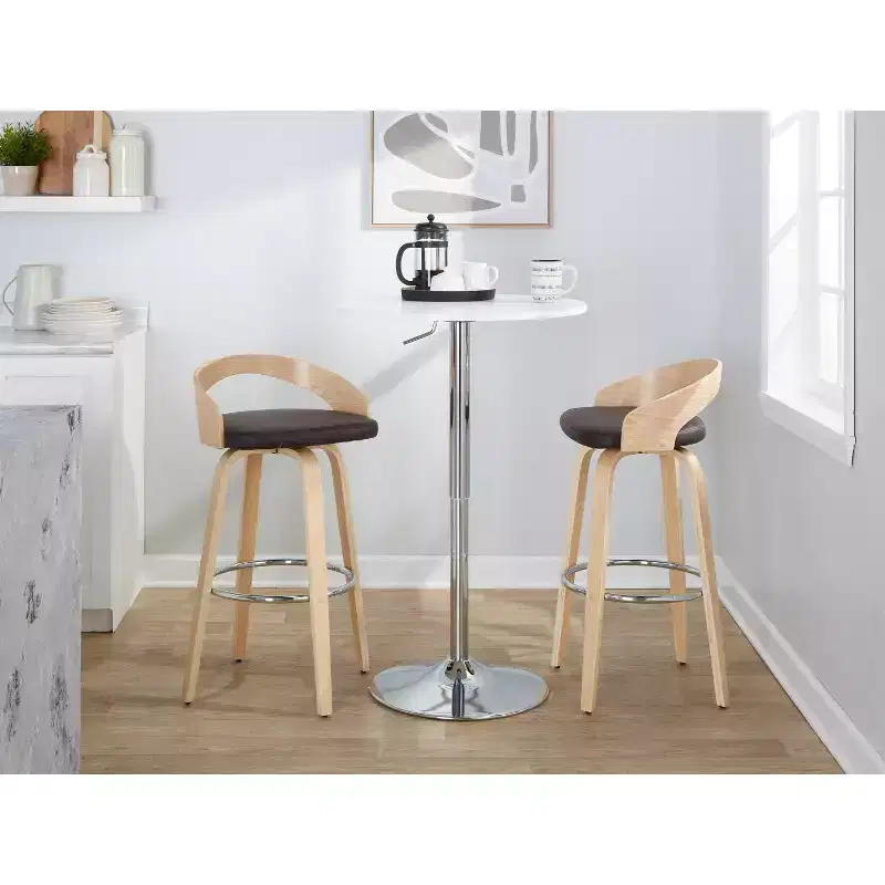 LumiSource Set of 2 30 Grotto Swivel Barstools