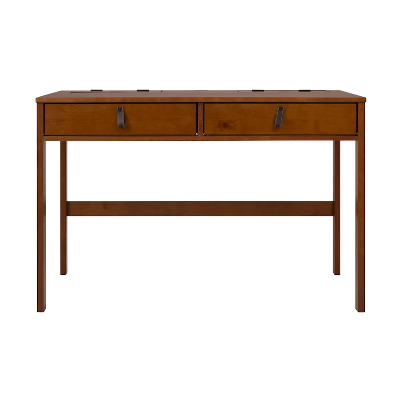 Modern Sturdy Home Office Wood Desk with Drawers and Compartments