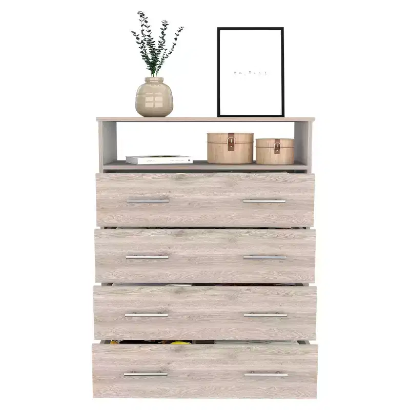 4-Drawer Dresser, Wood Laminate, Anti-Tip Hardware, 43