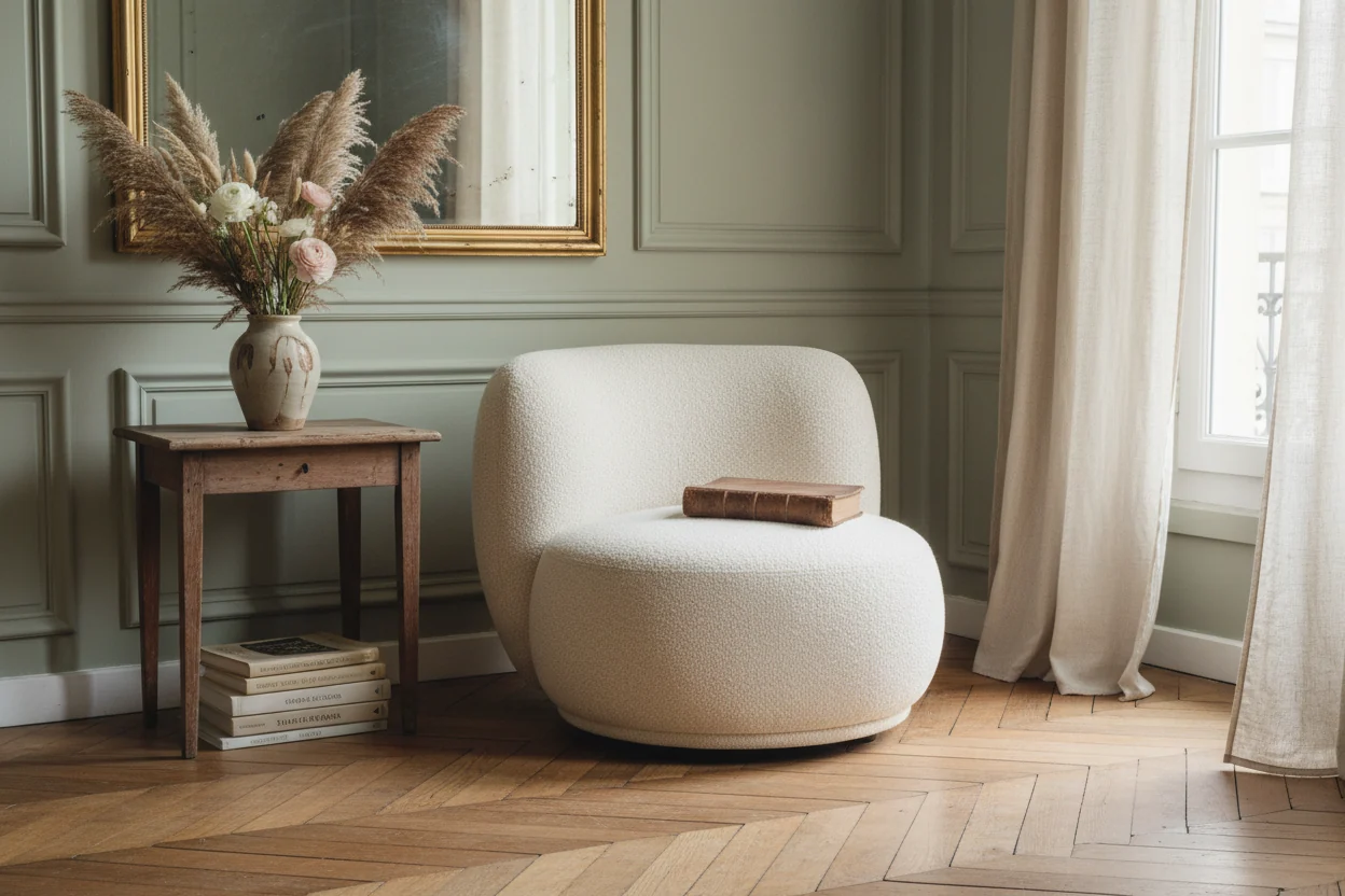 White Single Seat Accent Sofa Chair