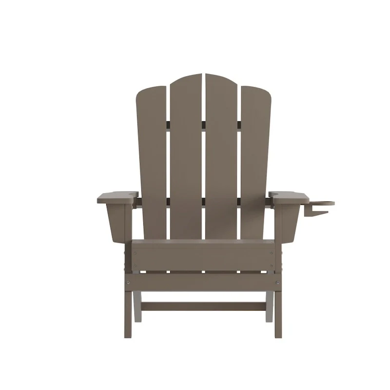Set of 4 All-Weather Adirondack Chairs with Cupholders