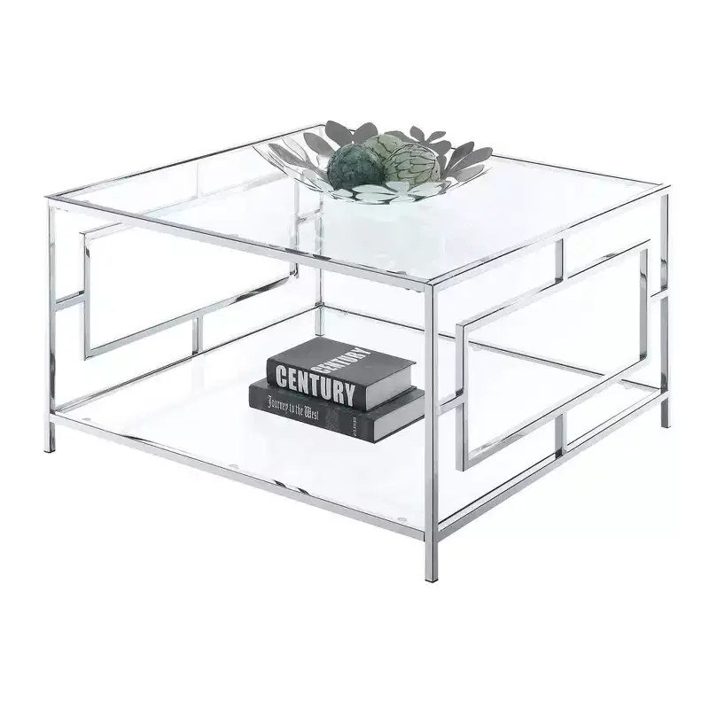 Town Square Chrome Square Coffee Table Chrome - Breighton Home