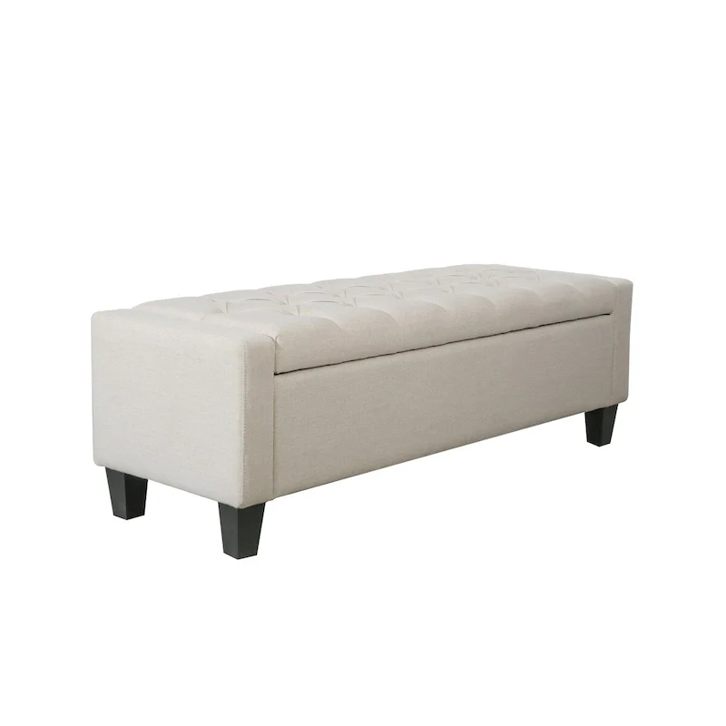 Fabric Button Tufted Storage Bench