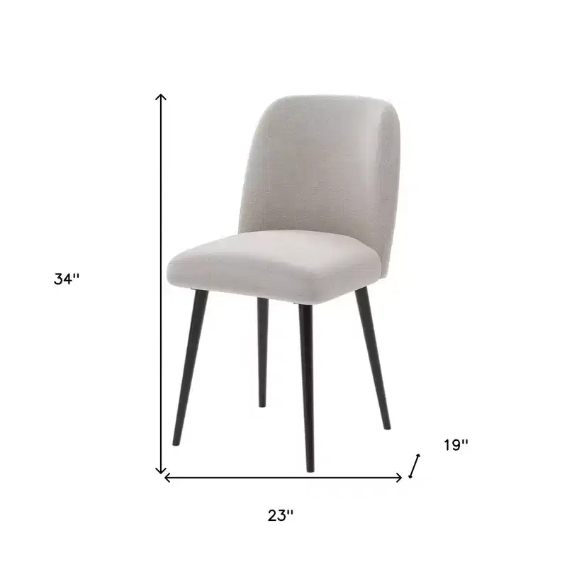 HomeRoots Set of Two Beige And Black Upholstered Fabric Dining Side Chairs