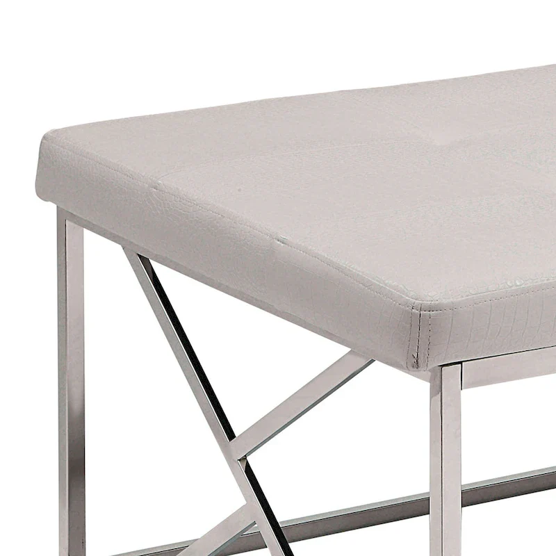 Modern Faux Leather Tufted Accent Bench