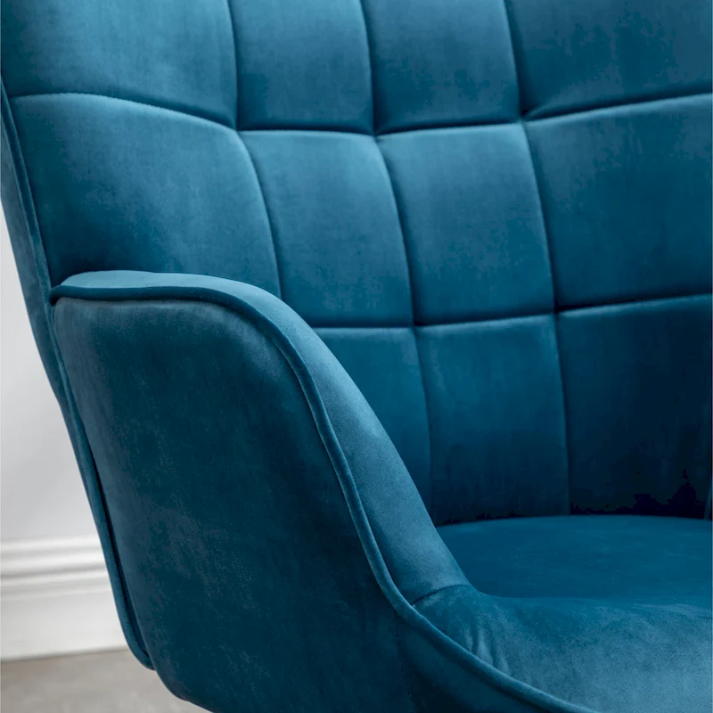 Carson Carrington Aasen Silky Velvet Tufted Accent Chair with Ottoman
