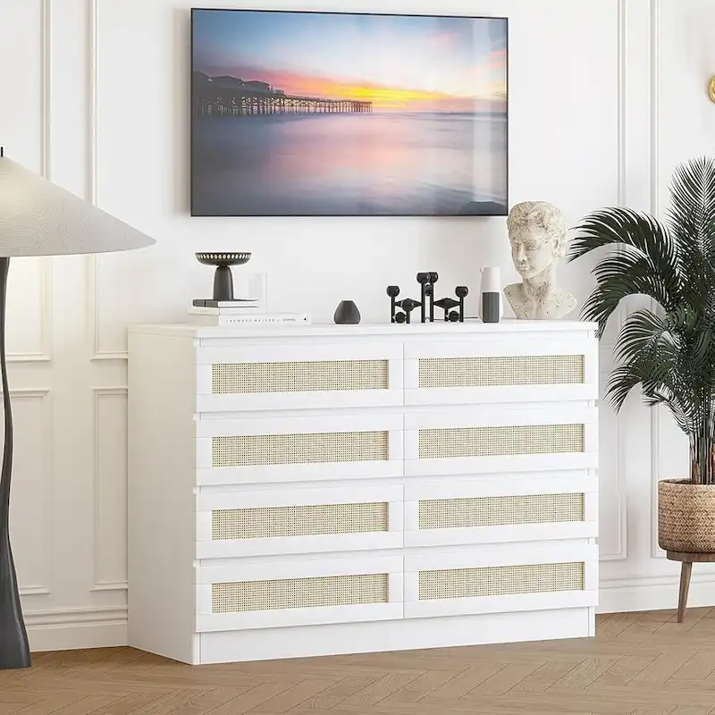 8 Drawer Double Dresser, Wooden Dresser Chest