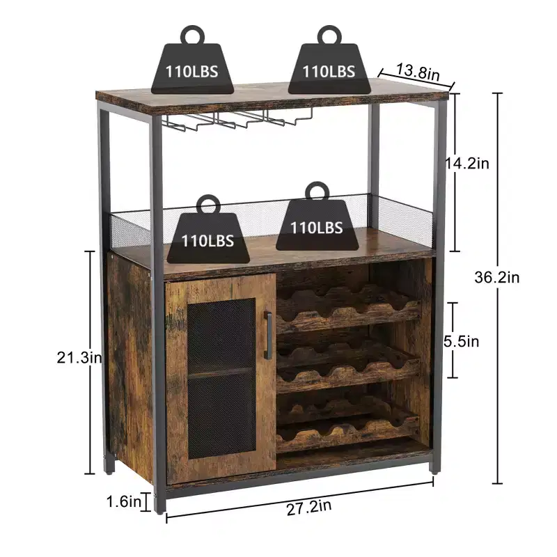 Wine cabinet adjustable detachable storage cabinet for both kitchen and living room