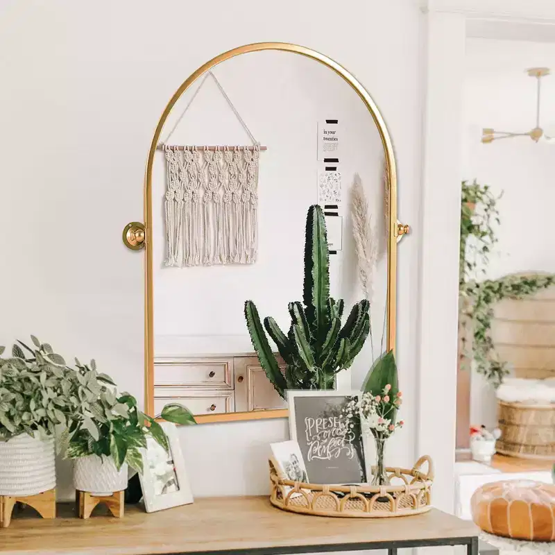 Golden Iron Arch Frame Mirror 80x60cm