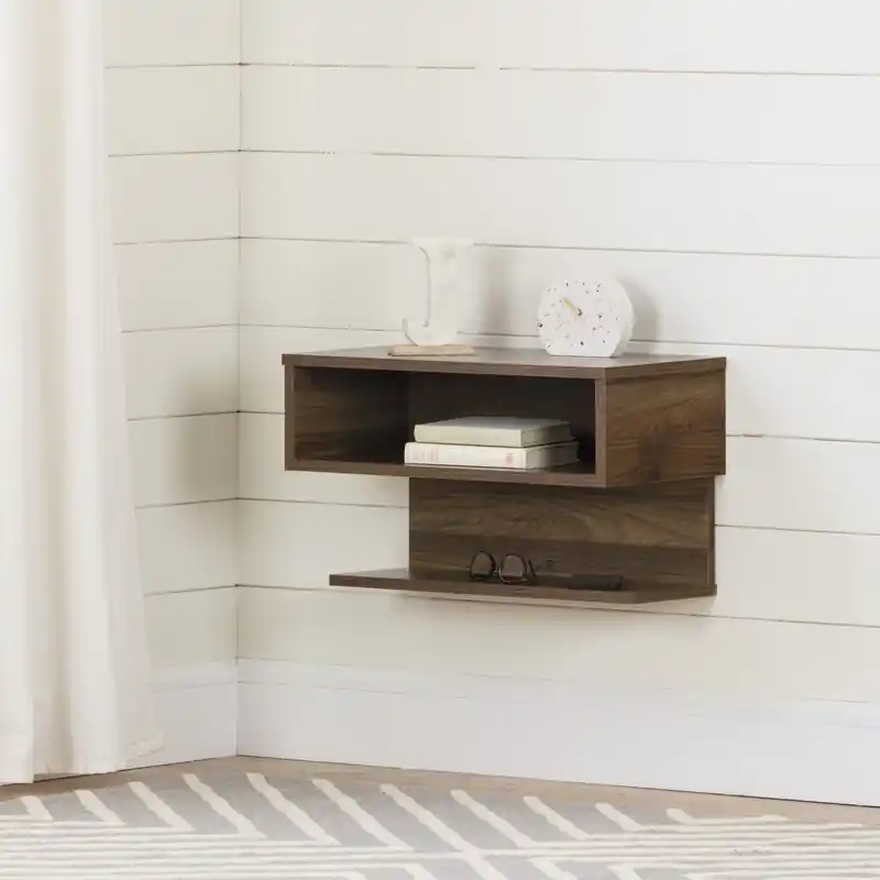 Floating Nightstand - Natural Walnut