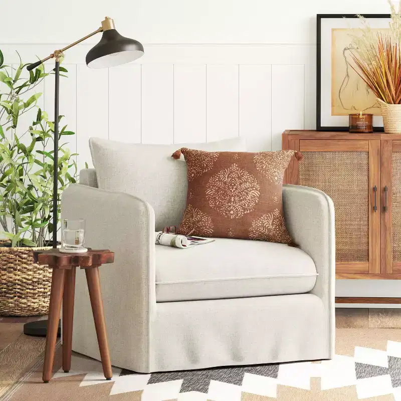 Slouchy Lounge Chair with French Seams