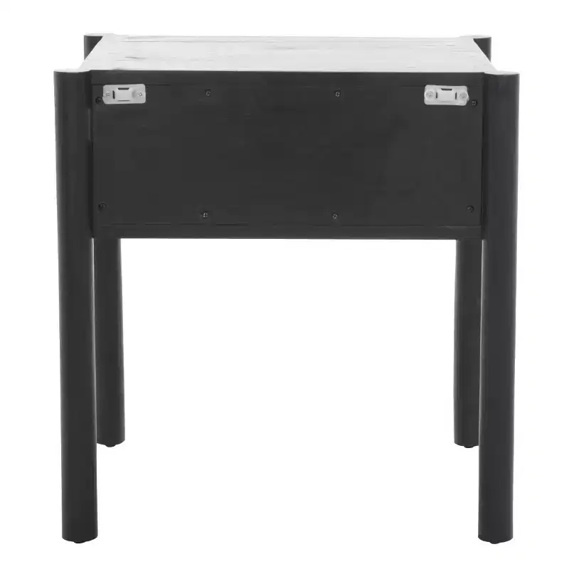 Black & Natural Mango Wood 1-Drawer Nightstand – For 1