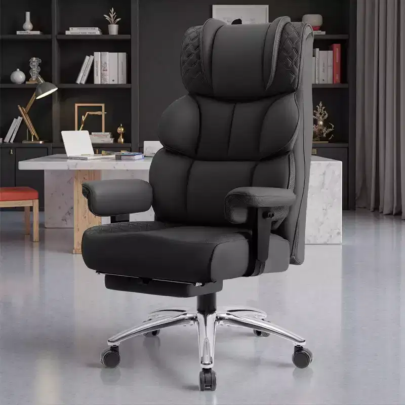 Big and Tall Ergonomic High Back Executive Chair with Footrest and Lumbar Support, Black