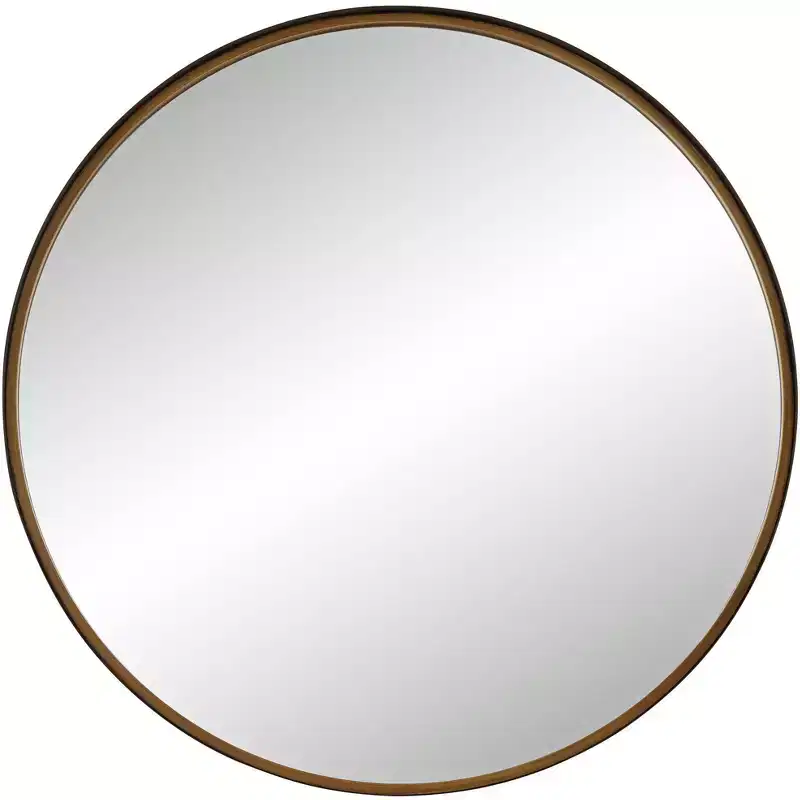 Uttermost Andi Black and Gold 34 Round Wall Mirror