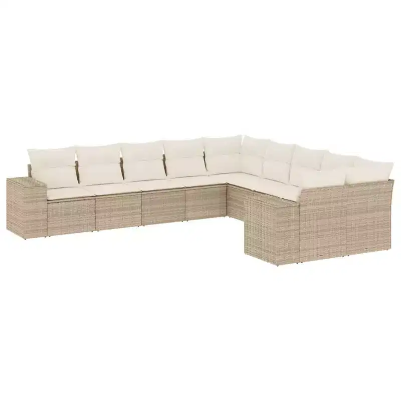 vidaXL 11 Piece Patio Sofa Set with Cushions Poly Rattan