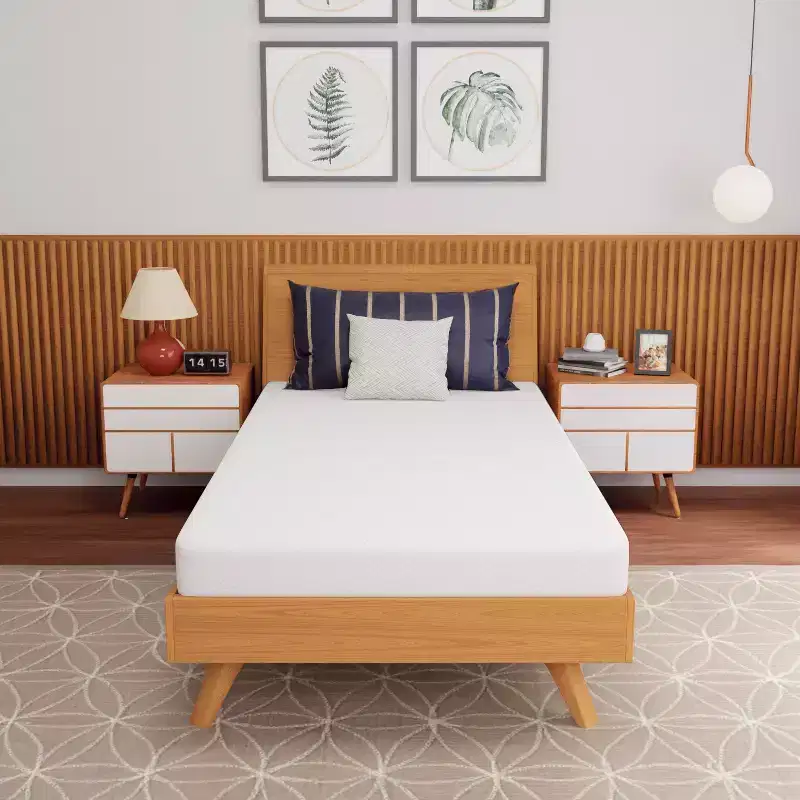 FDW 5 inch Memory Foam Mattress Cooling Gel Bamboo Charcoal CertiPUR-US Certified Breathable Bed Mattress for Cooler Sleep,White