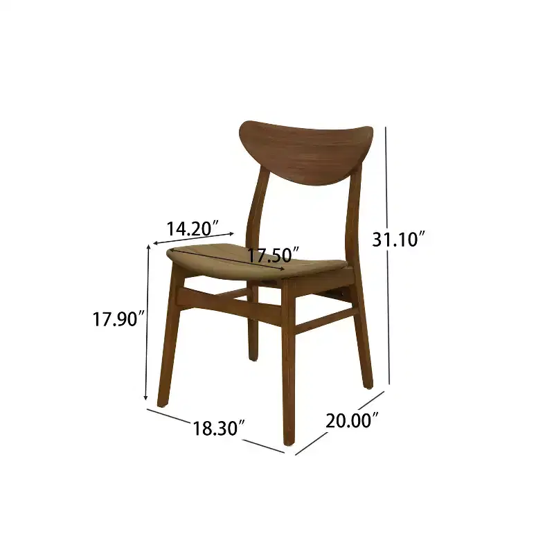 Christopher Knight Home Reed Mid-Century Modern Rubber Wood Faux Leather Upholstered Dining Chairs (Set of 2)