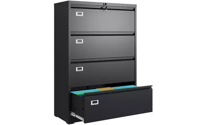 4 Drawer Lateral File Cabinet with Lock, Metal Filing Cabinets for Home Office