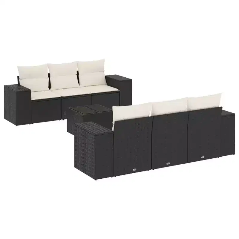 vidaXL Garden Sofa Set Black