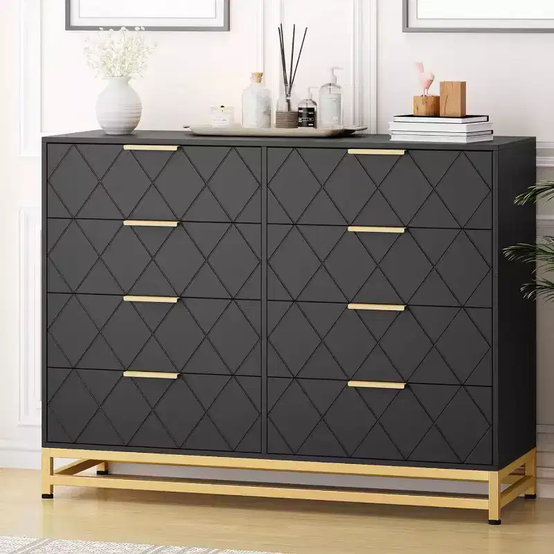 Zstar 8 Drawer Dresser Storage Organizer for Living Room, Bedroom, Hallway