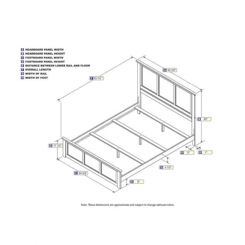 Mission Queen Foundation Bed Frame with Matching Footboard in Walnut