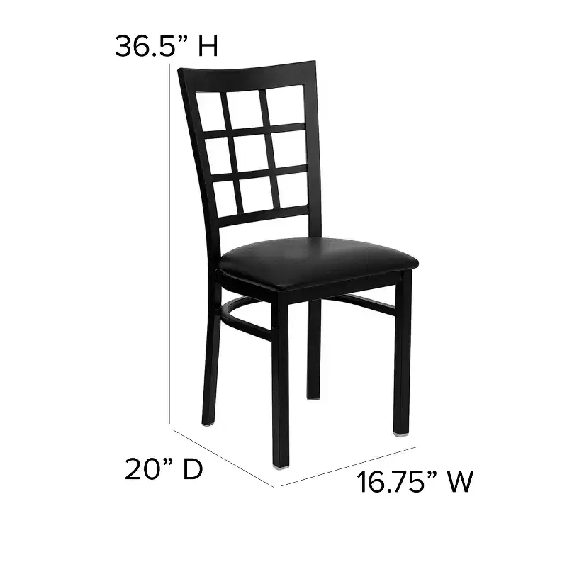 Flash Furniture Black Window Back Metal Restaurant Chair