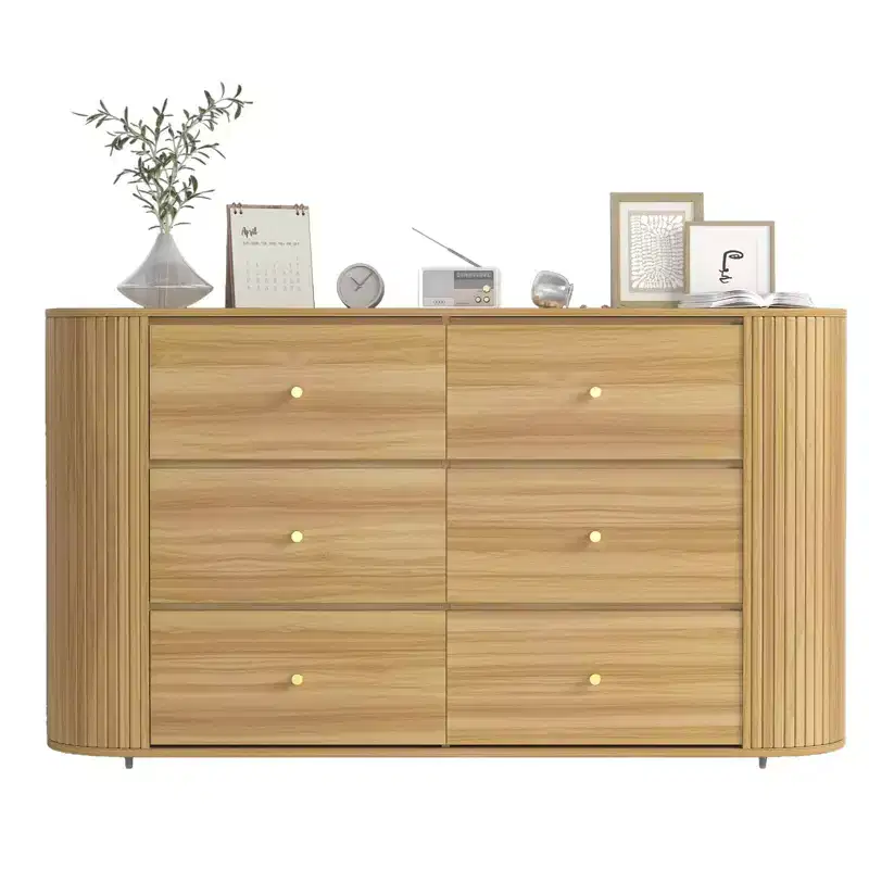 9-Drawer Farmhouse Dresser with Power Outlet, Vintage Chest with Metal Handles, Large Storage Organizer for Bedroom, Living Room, Hallway