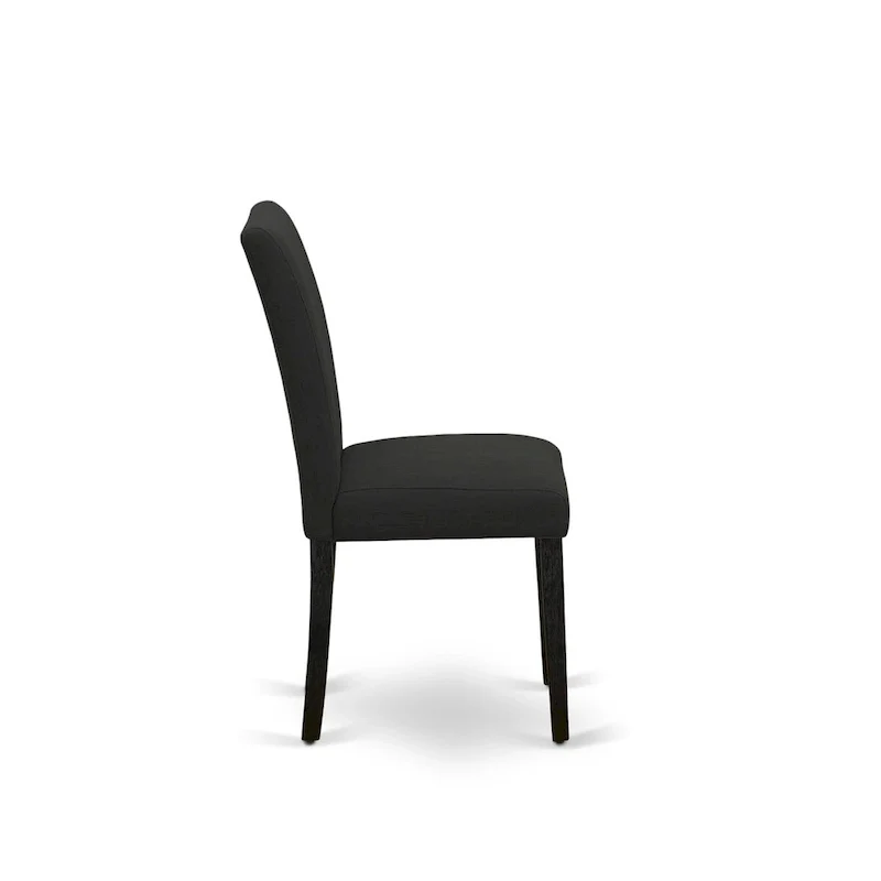 East West Furniture 5 Piece Dinette Set- a Round Dining Table and 4 Parson Dining Chairs, (Finish & Upholstered Option)
