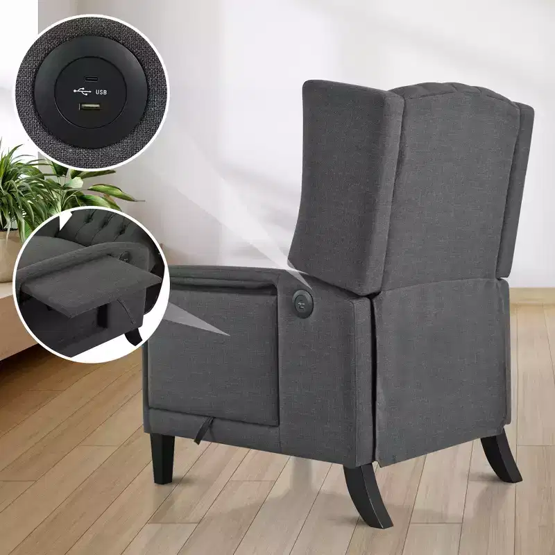 Christopher Knight Home Nicole Button-tufted Upholstered Recliner Chair with Foldable Side Table
