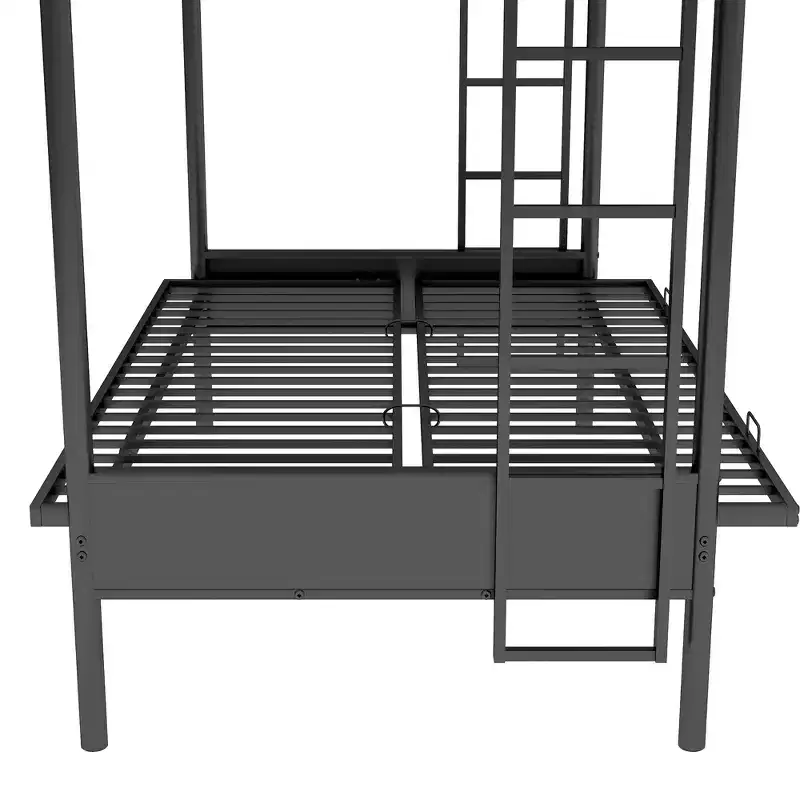 Metal Twin over Full Bunk Bed with Adjustable Lower Bunk 72''H x 78''W x 41.4''D