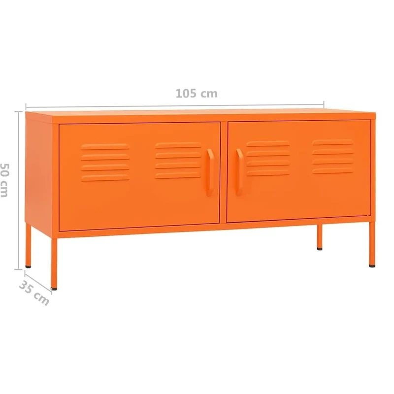 vidaXL TV Stand TV Unit Sideboard Home TV Console Media Unit Cupboard Steel - 41.3 x 13.8 x 19.7