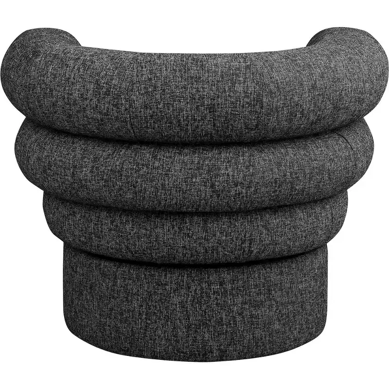 Meridian Furniture,Valentina Linen Textured Fabric Accent Swivel Chair
