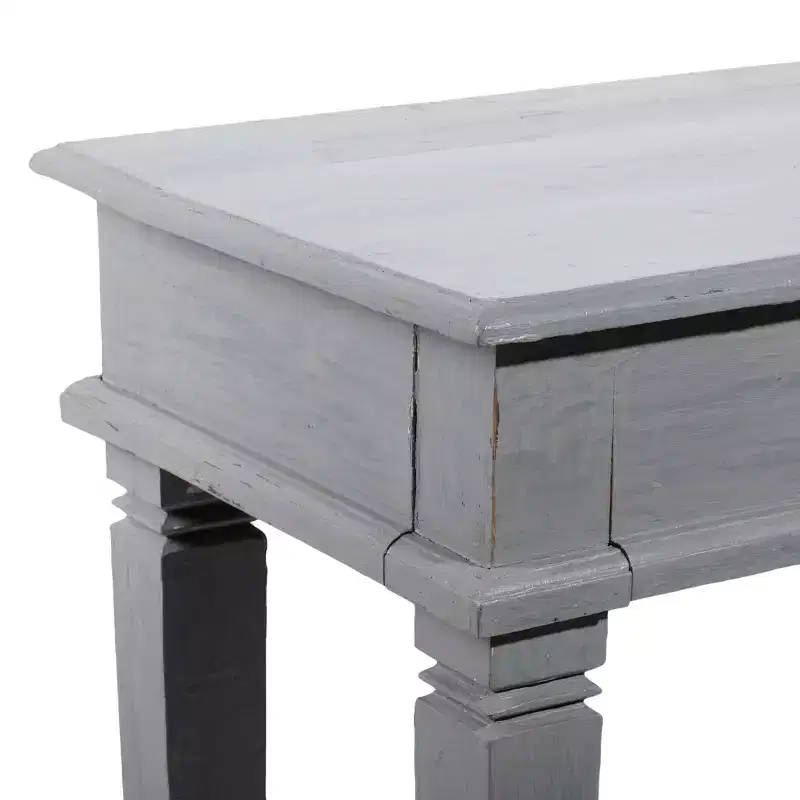 Country-style mahogany console table, gray