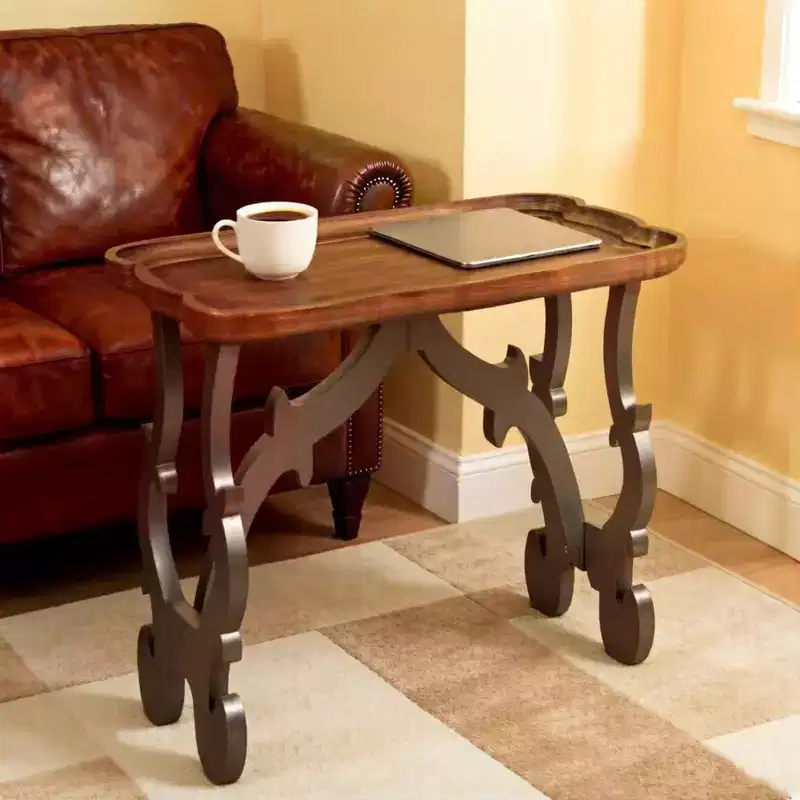 Rectangle Coffee Table, Black Legs & Brown Top, Large