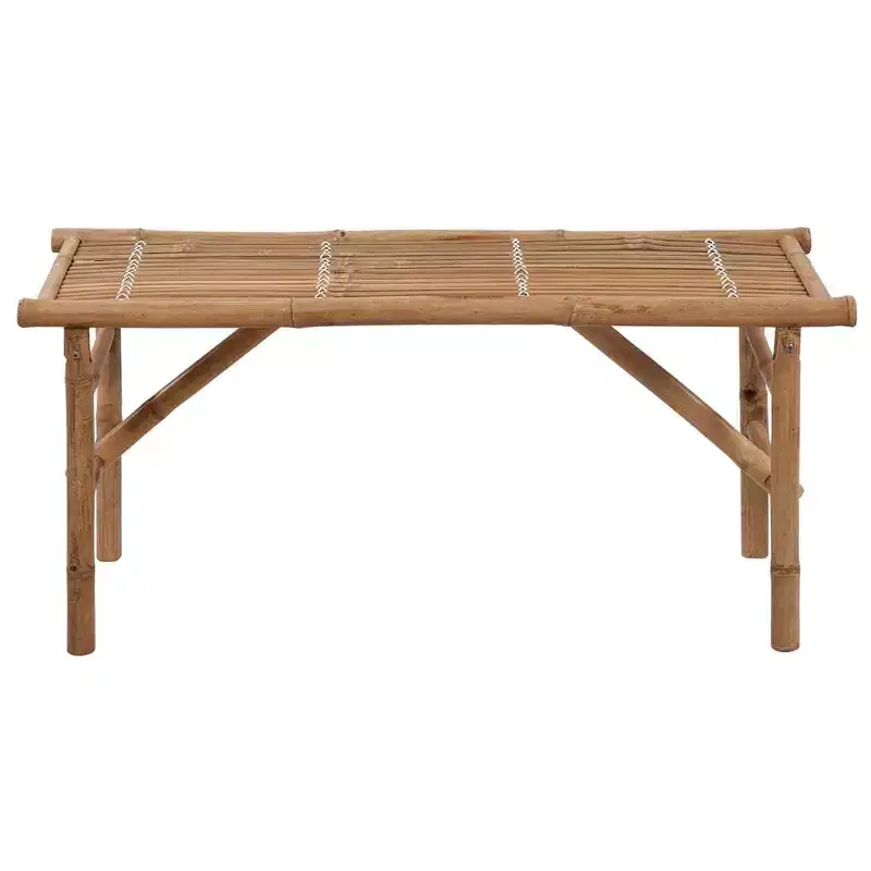 vidaXL Garden Bench Blue, Natural Bamboo Bamboo and 100% Polyester Medium