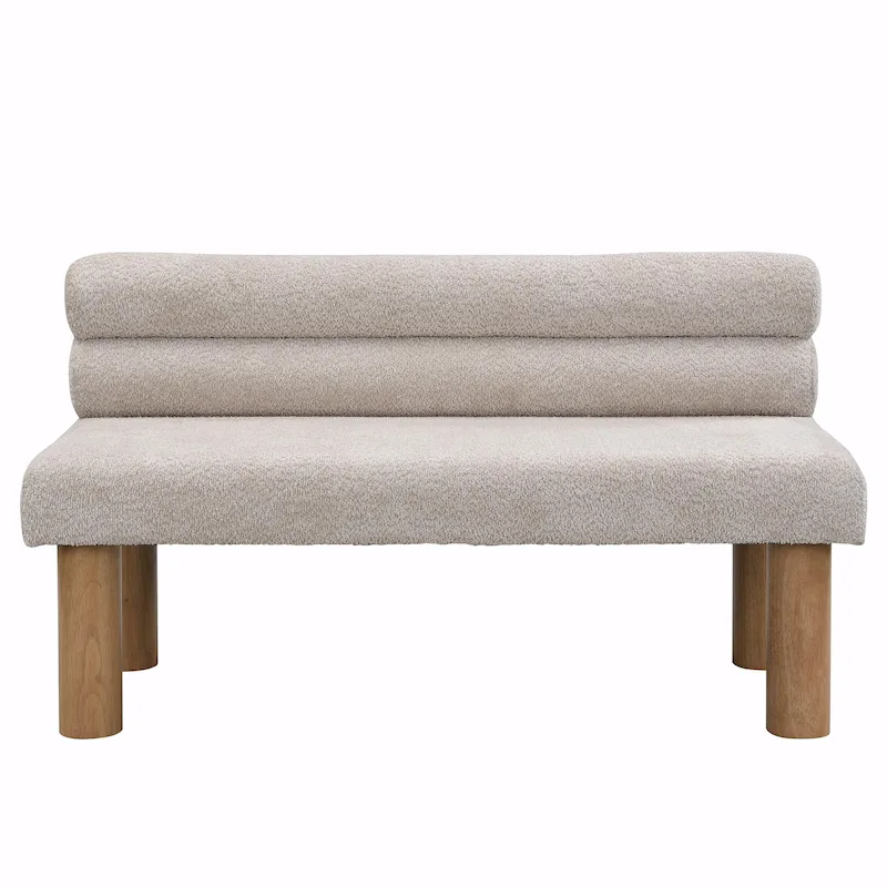 Upholstered Dining Bench with Solid Wood Legs