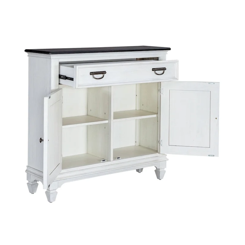 Allyson Park Wirebrushed White Charcoal 42 Inch Accent Hall Console