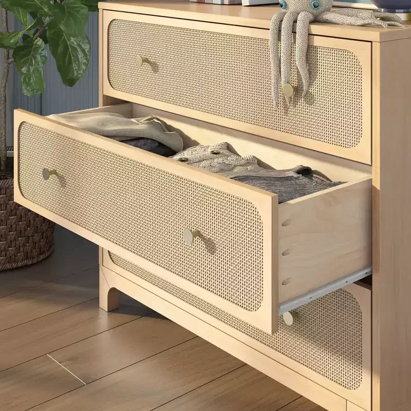 Elio/Rattan 3 Drawer Dresser