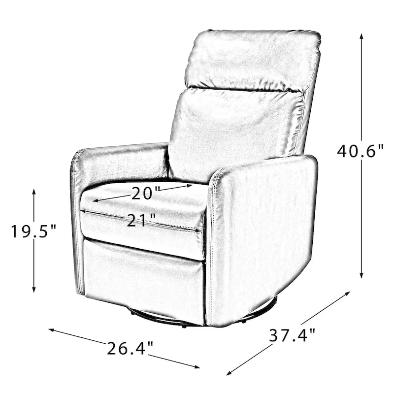 Alex Classic Manual Swivel Recliner With Sustainable Products