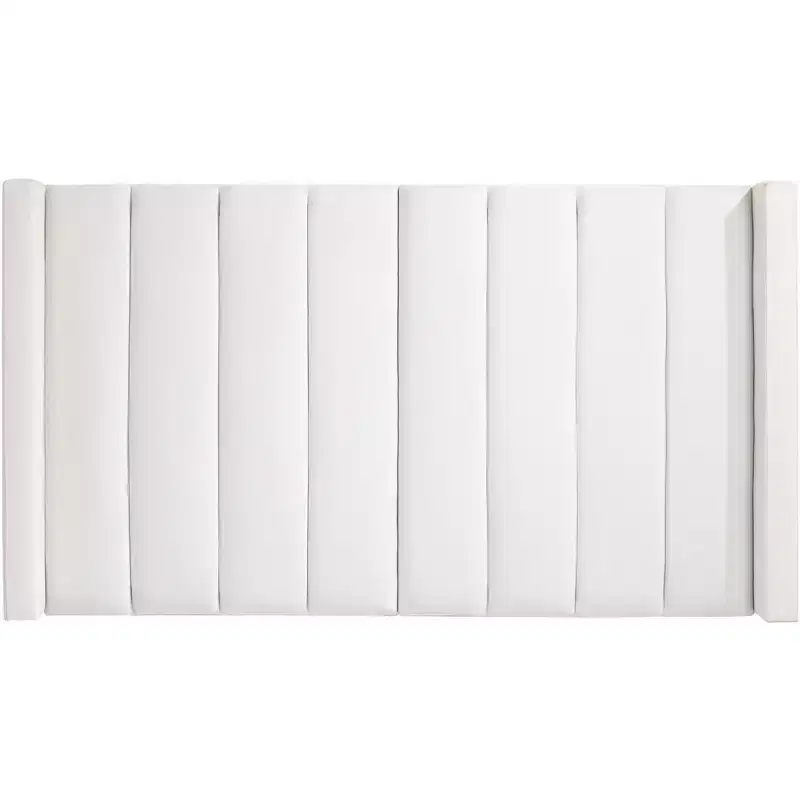 55 Downing Street Trent Channel Tufted White Fabric Queen Hanging Headboard