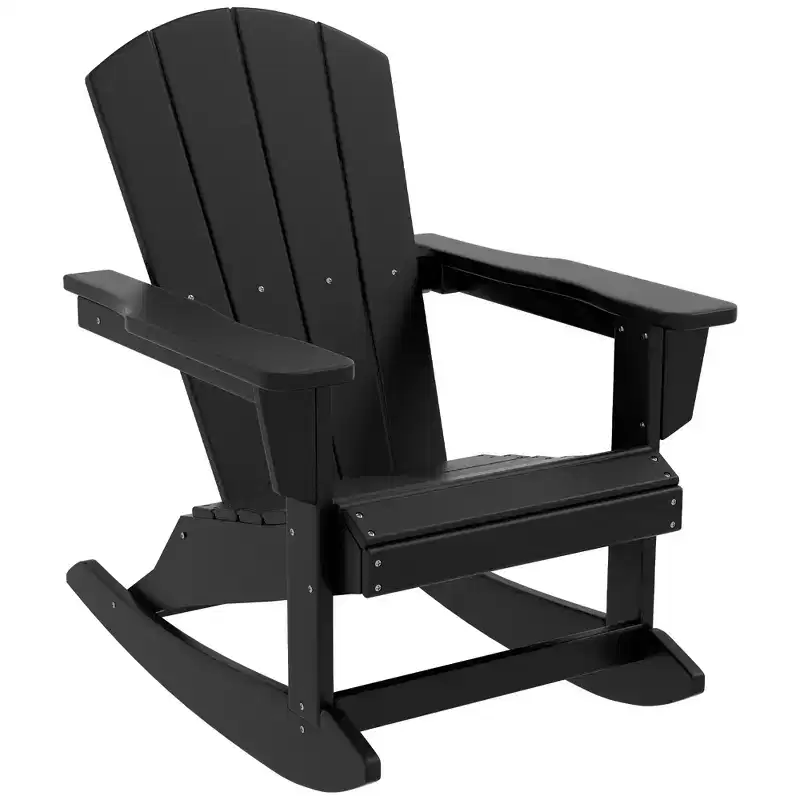 Outdoor Rocking Chair, HDPE Adirondack Porch Rocker Chair for Garden, Patio